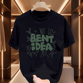 黑色纯棉短袖 t恤男2025新款 夏季 美式 重磅半袖 体恤宽松上衣ins潮牌