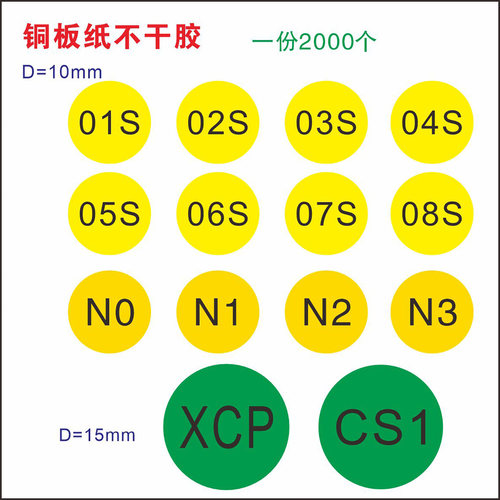 圆形01S02SN0N1XCPCS1标签