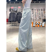 175高个子雾霾蓝色速干工装 宽松直筒休闲阔腿运动裤 裤 女2025新款