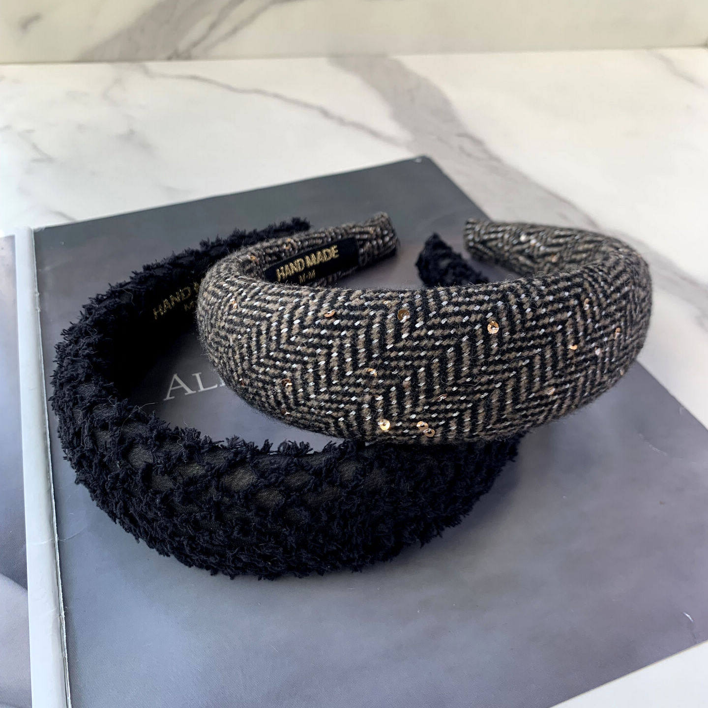 2025秋冬老钱风复古高颅顶发箍女