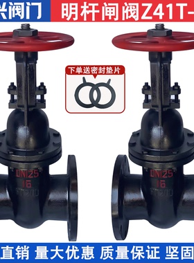 Z41T-16明杆法兰闸阀 手动铸铁闸板阀DN40 50 65 80 100 150 200