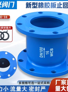 H44X-16新型橡胶瓣止回阀 排污排水卧立两用止回阀 单向阀 逆止阀