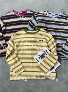 慧慧来自星星女装店 25911秋冬新款加绒条纹撞色贴布打底衫ALLLL