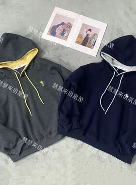 慧慧来自星星女装店  25868秋冬新款加绒刺绣小马撞色连帽卫衣