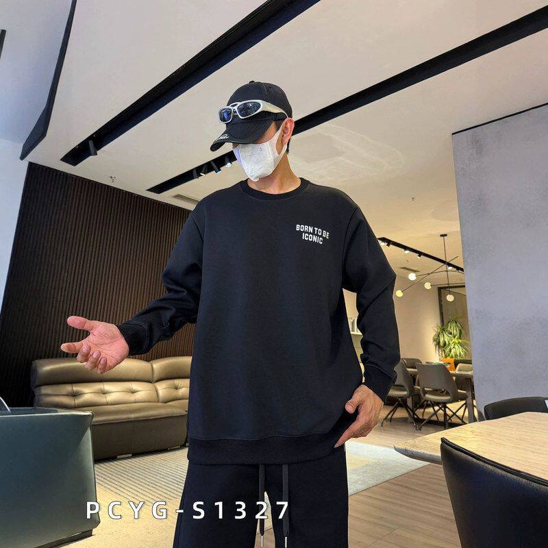 大码男装2026秋季新款长袖 胖男生卫衣 宽松上衣休闲打底衫