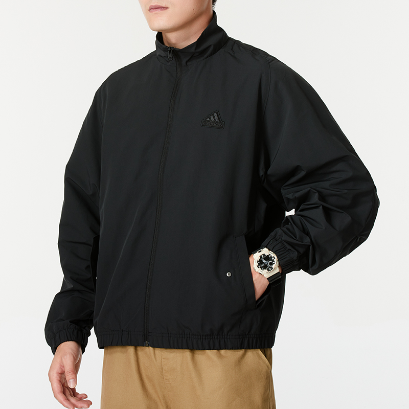 阿迪达斯官方旗舰店正品外套男装春秋新款连帽防风运动服休闲夹克