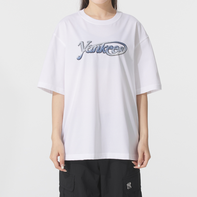 MLB短袖男女情侣凉感圆领短袖复古印花T恤25夏季新款TSB68