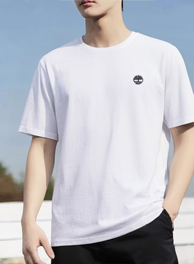 Timberland添柏岚官方男士T恤白色宽松短袖户外休闲半袖上衣A6DKU
