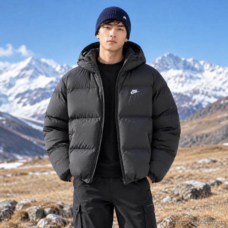 幸运叶子丨NIKE耐克羽绒服男装2026冬季新款防风保暖连帽运动外套