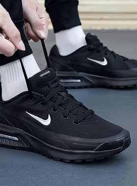耐克男鞋休闲鞋官方正品2025冬季新款黑色运动鞋AIRMAX气垫跑步鞋