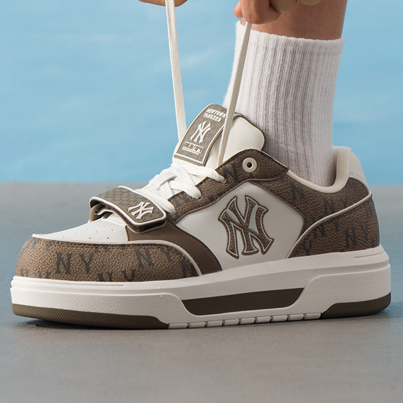 MLB官方 经典休闲鞋男鞋女鞋2025冬季新款厚底低帮运动鞋复古板鞋