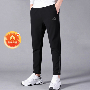 新款 冬季 保暖加厚运动裤 休闲梭织男士 子 阿迪达斯加绒长裤 裤 男裤