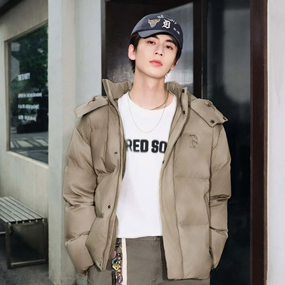 MLB官方 张凌赫同款羽绒服休闲晕染风连帽棉羽25秋季新款运动服