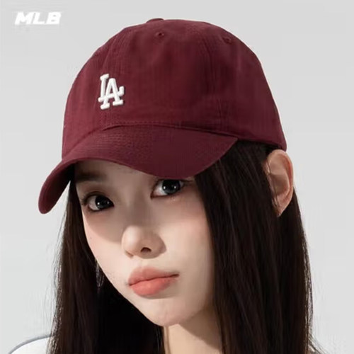 幸运叶子丨MLB官方正品 帽子酒红色鸭舌帽男帽女帽冬季新款棒球帽