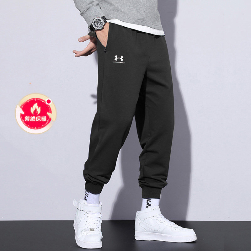 UA安德玛加绒针织长裤男裤秋季新款保暖休闲运动裤训练跑步束脚裤