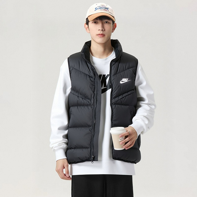 耐克羽绒马甲男装2025冬季新款风行者系列秋冬时尚保暖户外背心