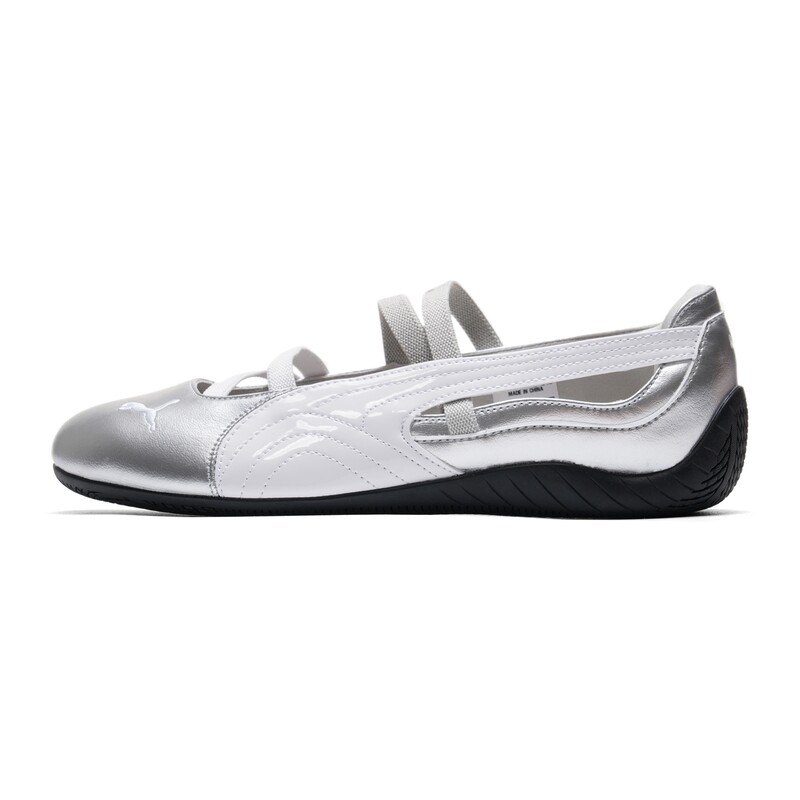 PUMA彪马女鞋SPEEDCAT薄底鞋银色运动风芭蕾鞋休闲鞋绑带