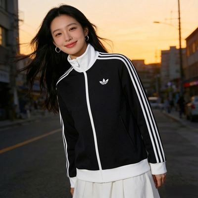 阿迪达斯三叶草立领夹克女2026春季新款休闲运动服女士外套KD7969