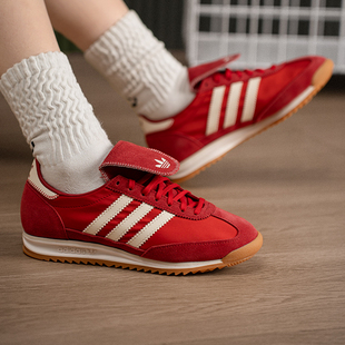 幸运叶子丨ADIDAS阿迪达斯女子马年红色运动休闲鞋红色鞋子德训鞋