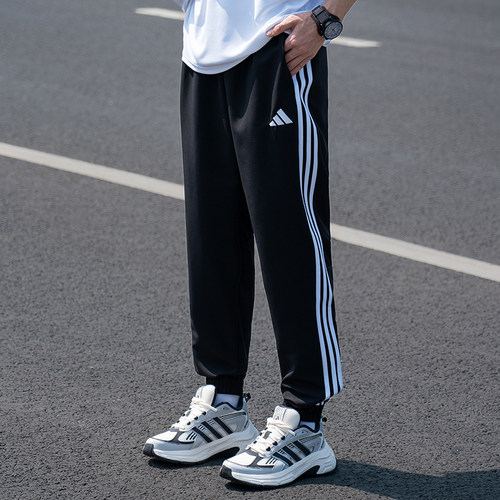 阿迪达斯梭织长裤男裤秋季新款跑步裤子快干运动裤束脚裤JC5445