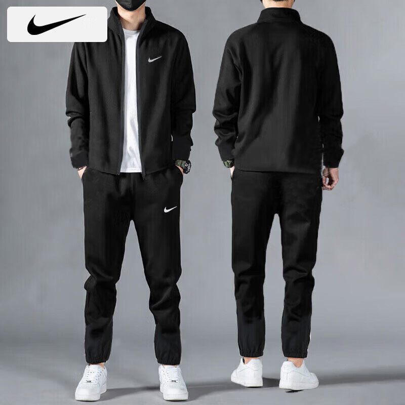 Nike耐克快干套装男秋季新款梭织两件套训练夹克跑步运动裤健身裤