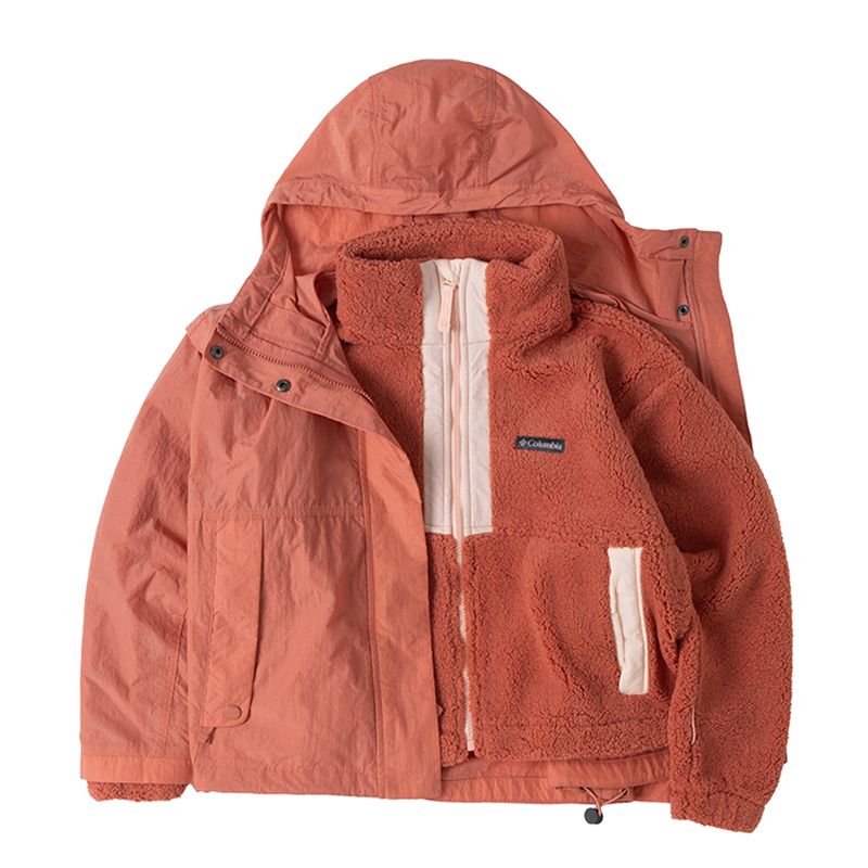 哥伦比亚三合一冲锋衣女装登山服保暖户外夹克抓绒内胆外套WR1676