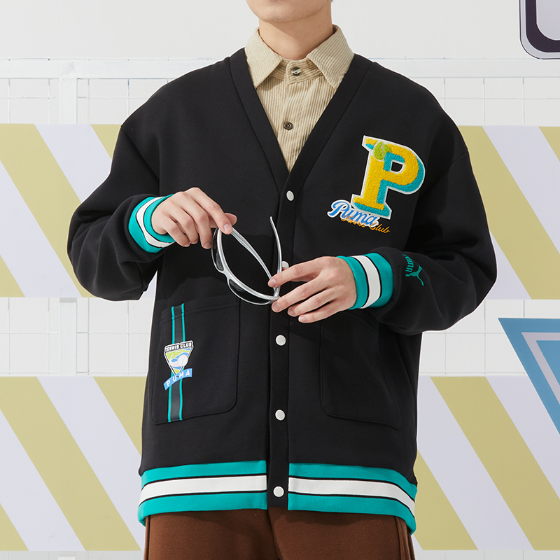 PUMA彪马男装女装运动服时尚情侣夹克宽松跑步健身上衣针织外套