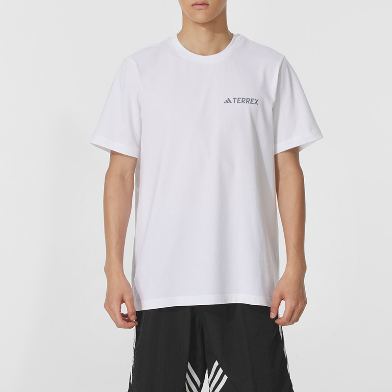 阿迪达斯短袖男子2025冬季新款训练透气运动服休闲半袖T恤JW3559