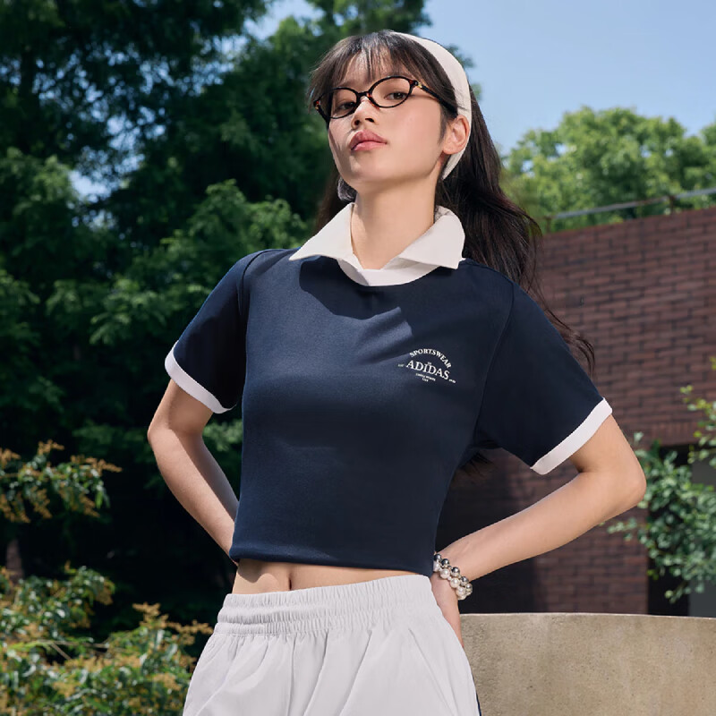 Adidas阿迪达斯短袖女装夏季新款运动服修身透气休闲T恤衫JC8710
