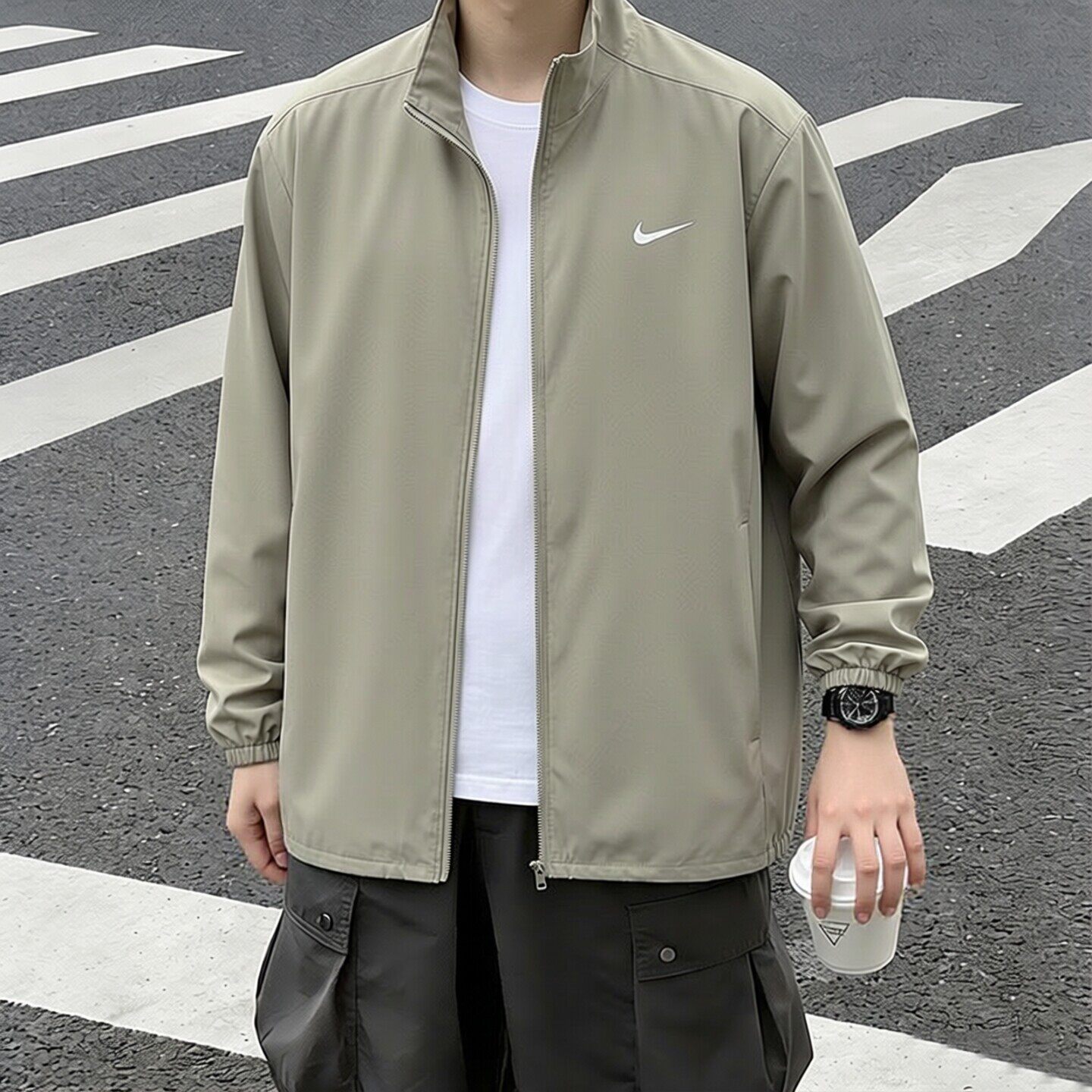 幸运叶子丨耐克薄款立领夹克男装春季新款男子跑步运动服休闲外套