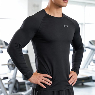 UA安德玛长袖T恤男装圆领打底衫速干ColdGear Base 3.0训练运动服