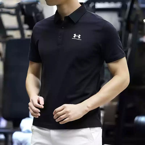 幸运叶子丨安德玛Polo高尔夫男装夏季新款翻领Polo衫训练运动服短