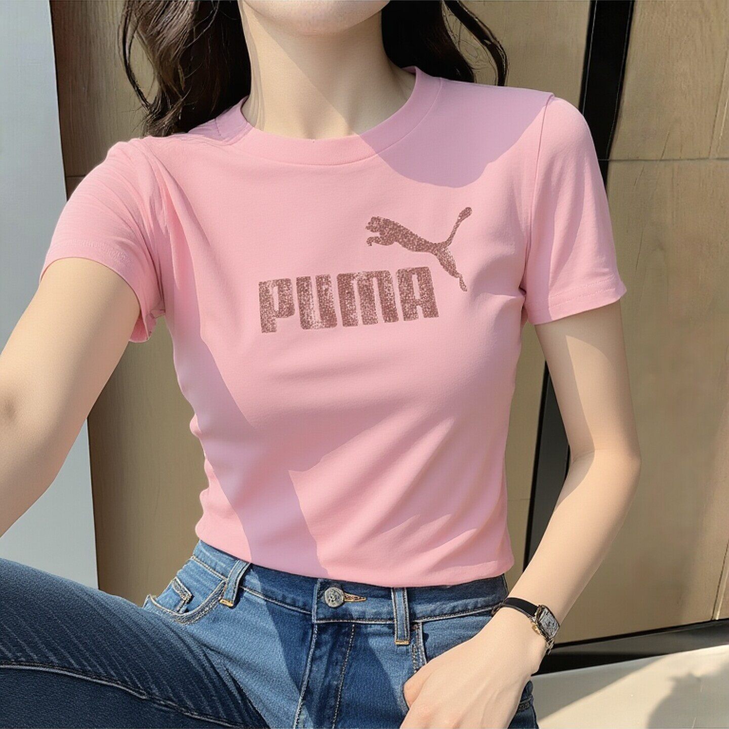 幸运叶子丨PUMA彪马半截袖夏季新款休闲运动服女装修身圆领短袖T