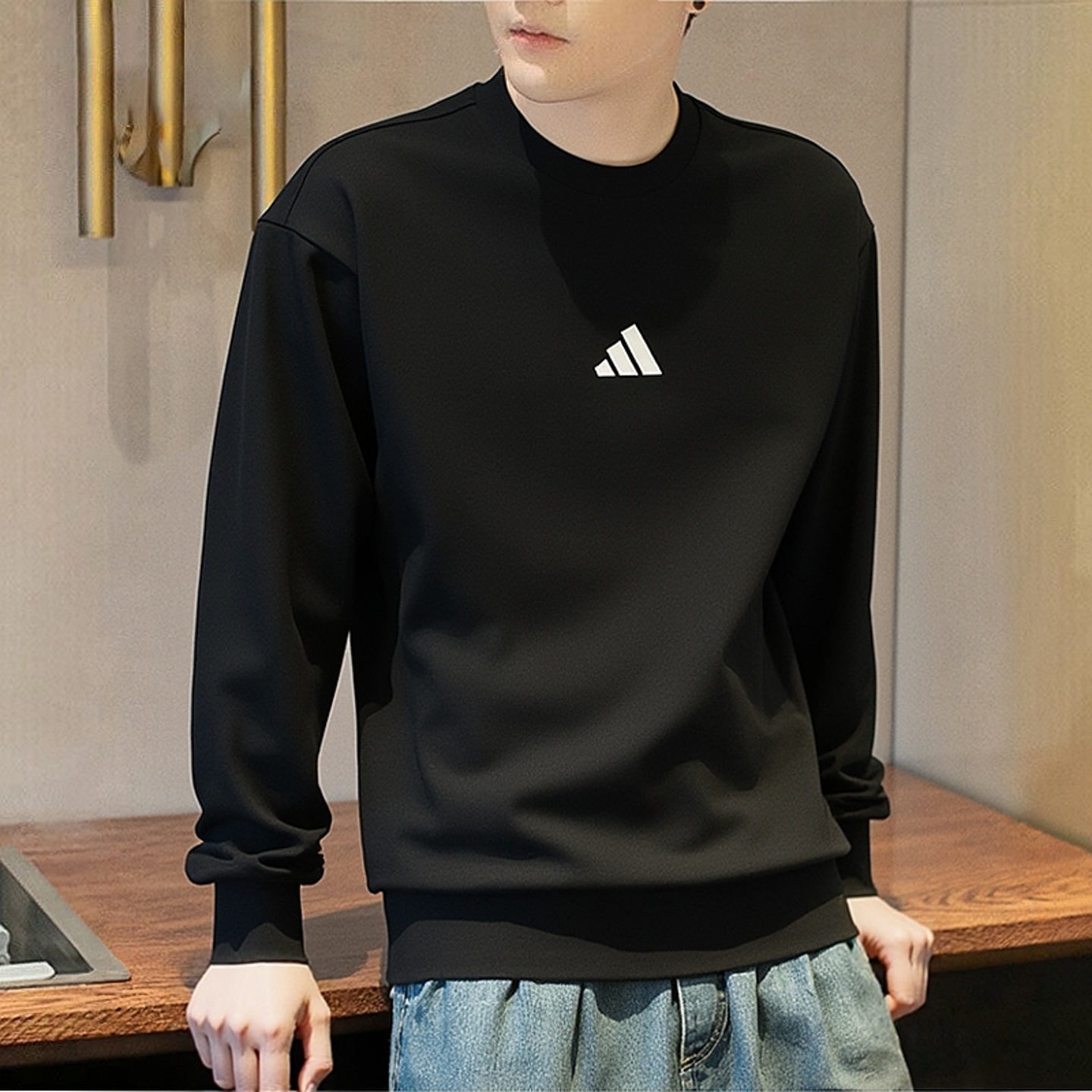 Adidas阿迪达斯卫衣男装2025新款秋季棉质休闲上衣舒适弹力套头衫