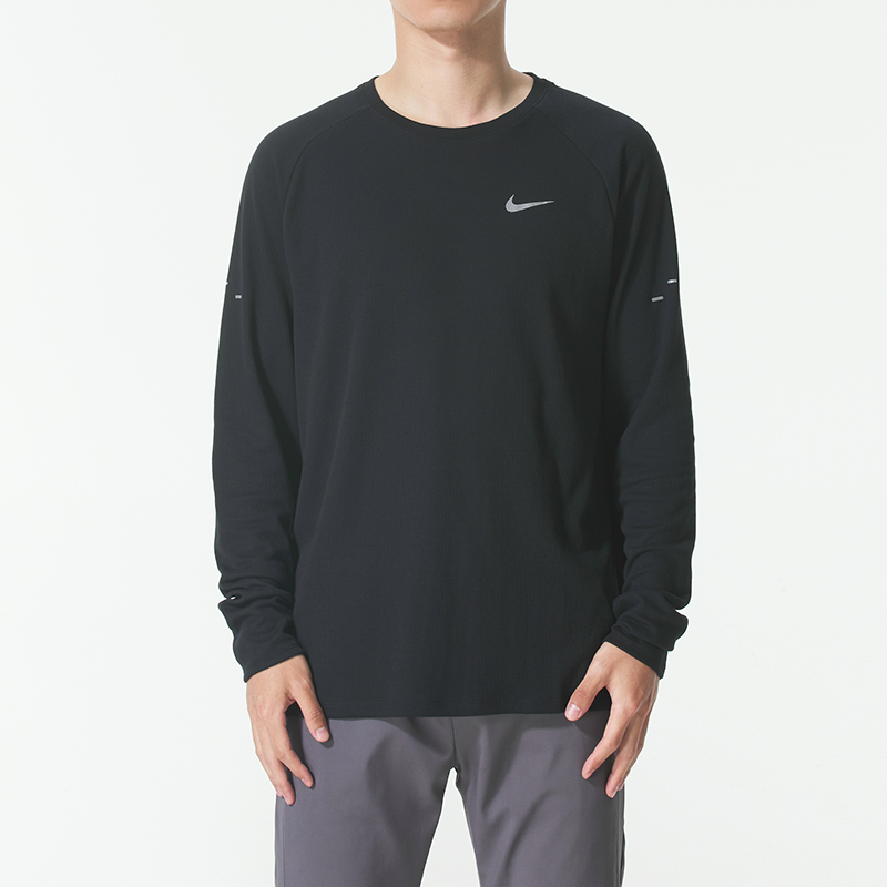 耐克男装 2025新款运动服跑步健身训练长袖T恤时尚潮流圆领上衣