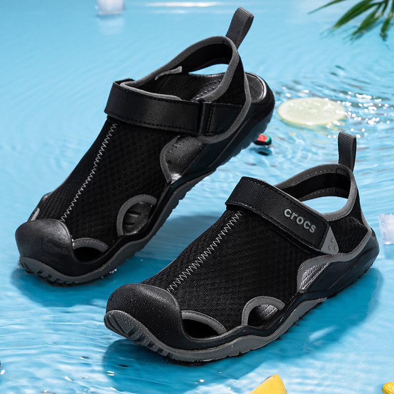 卡骆驰CROCS男鞋2026夏季新款激浪酷网凉鞋舒适低帮复古鞋平