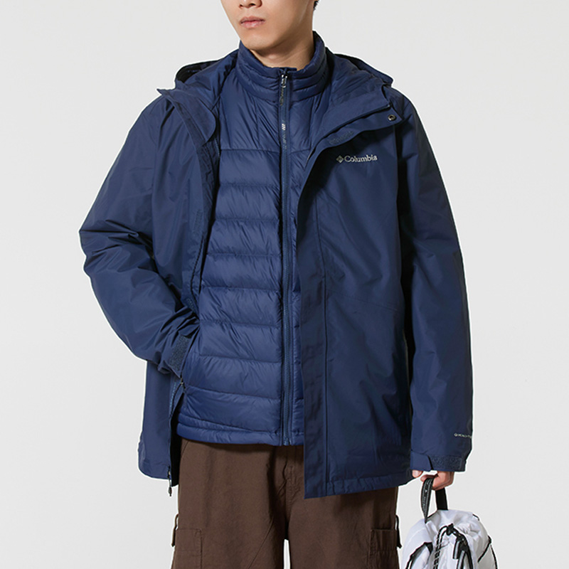 Columbia哥伦比亚男装户外运动服保暖羽绒内胆三合一冲锋衣外套
