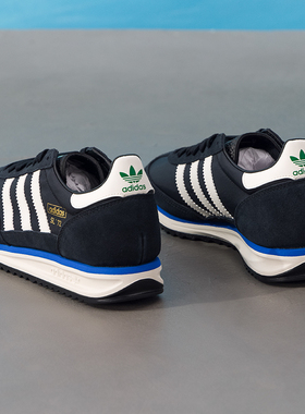 阿迪达斯三叶草男鞋女鞋黑色SL 72运动鞋复古德训鞋T头鞋休闲鞋