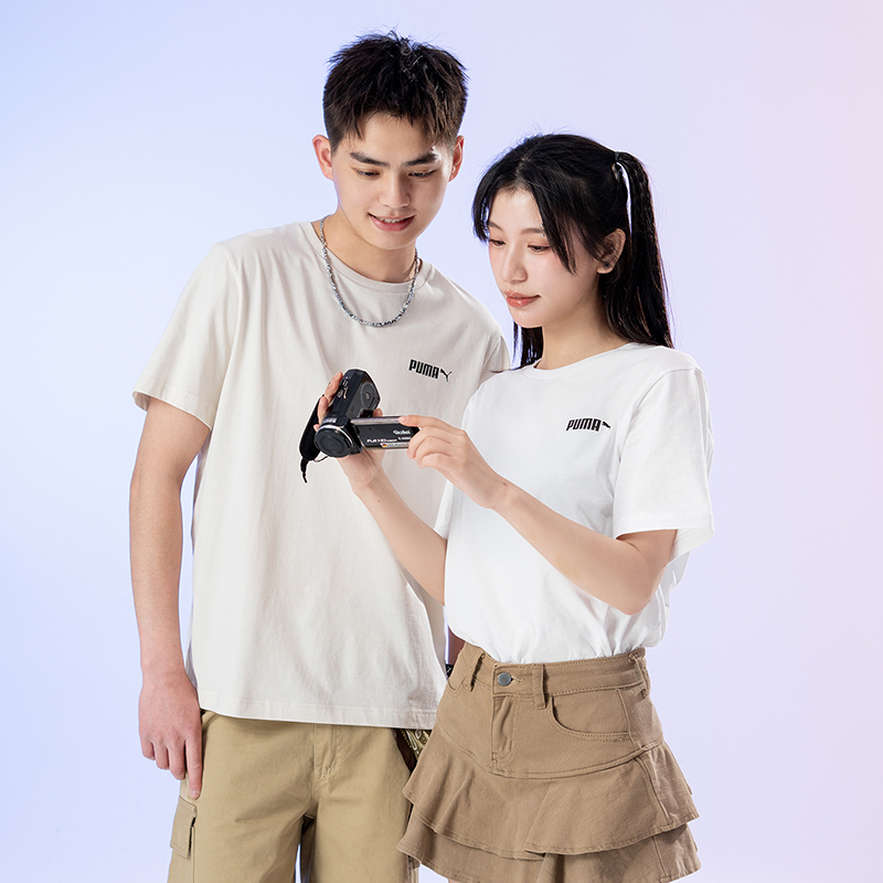 PUMA彪马T恤短袖男女25夏季新款情侣白色宽松透气运动半袖691340