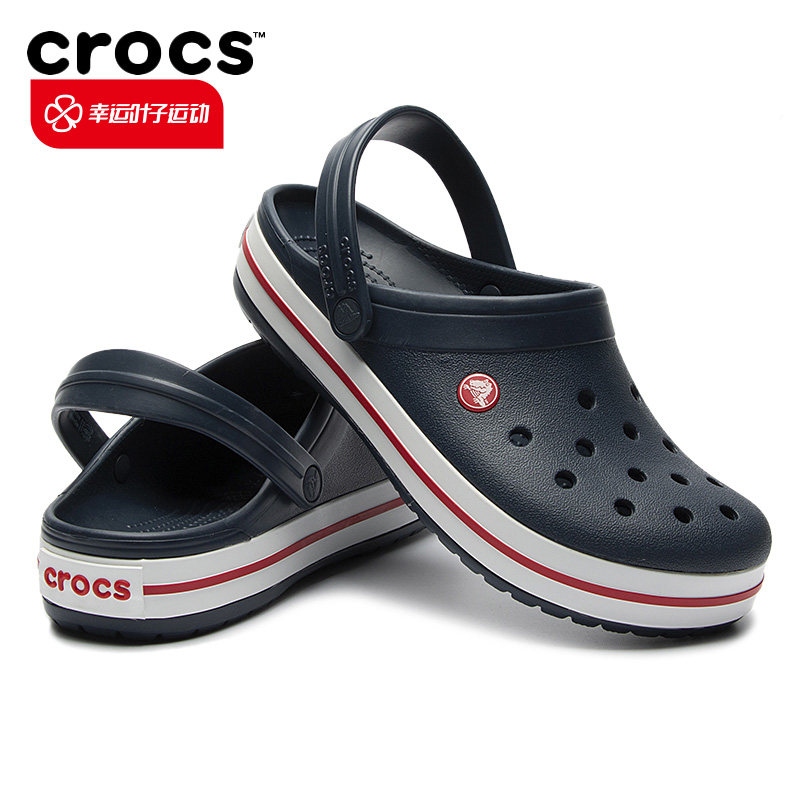 crocs卡骆驰官网鞋子男鞋女鞋运动凉鞋沙滩鞋藏青色卡骆班洞洞鞋
