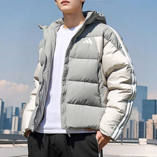 保暖拒水连帽外套KC2496 新款 adidas阿迪达斯鸭绒羽绒服男装 25冬装