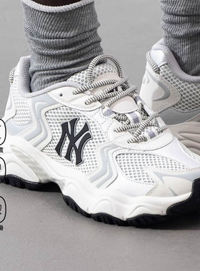 MLB张凌赫同款鞋子男女情侣厚底时尚网面老爹鞋25冬季新款SHW07