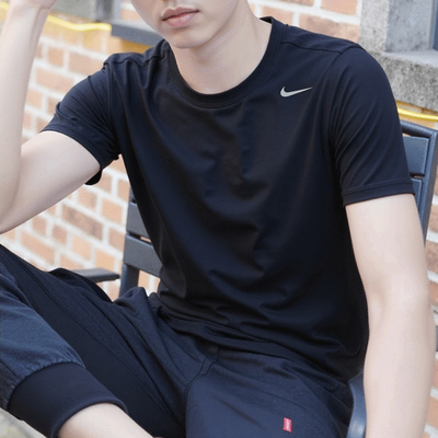 耐克短袖 2025新款运动服跑步健身半袖冰丝T恤男士透气圆领速干衣