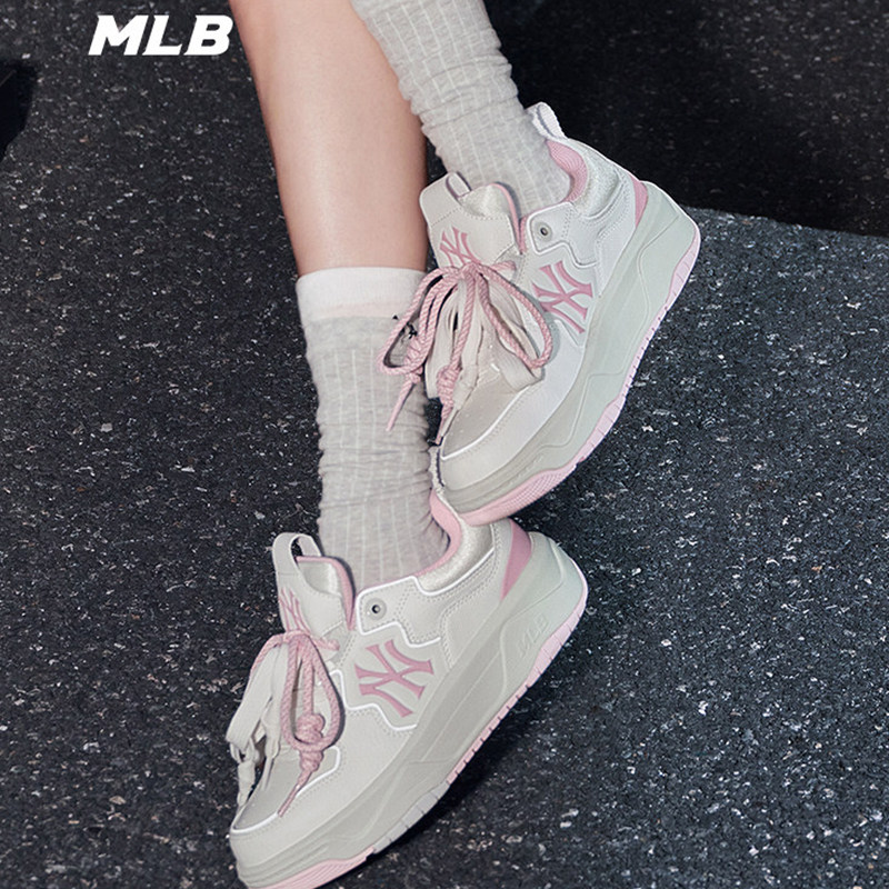 章若楠同款MLB官方 男鞋女鞋厚底运动鞋复古板鞋学长鞋休闲小白鞋