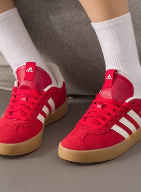 阿迪达斯情侣板鞋男鞋女鞋春季新款红色低帮运动鞋休闲鞋KI5079