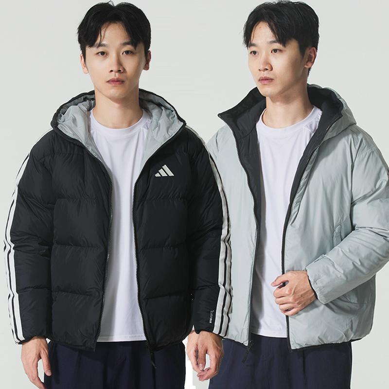 阿迪达斯官方旗舰店羽绒服男冬季新款双面穿运动羽绒外套保暖男装