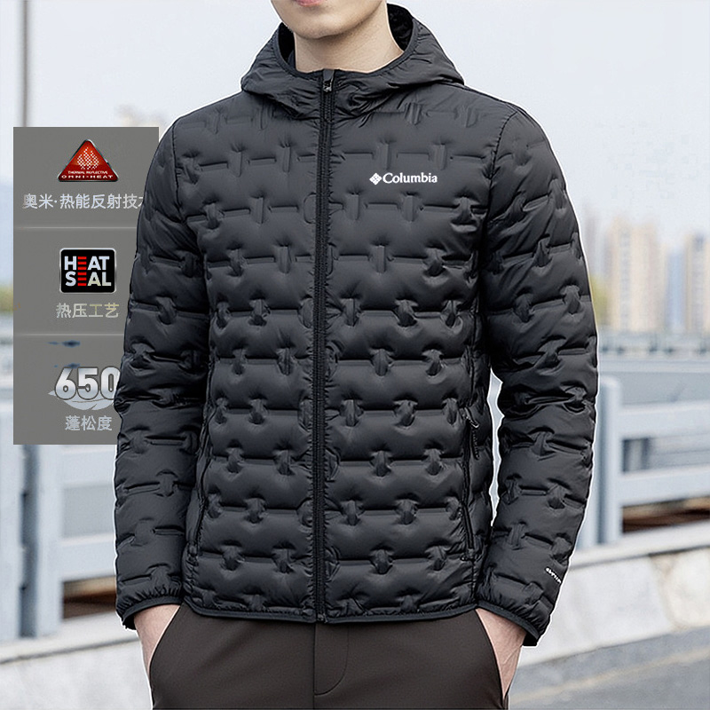 哥伦比亚户外羽绒服男装冬季新款防风羽绒外套保暖休闲运动服夹克