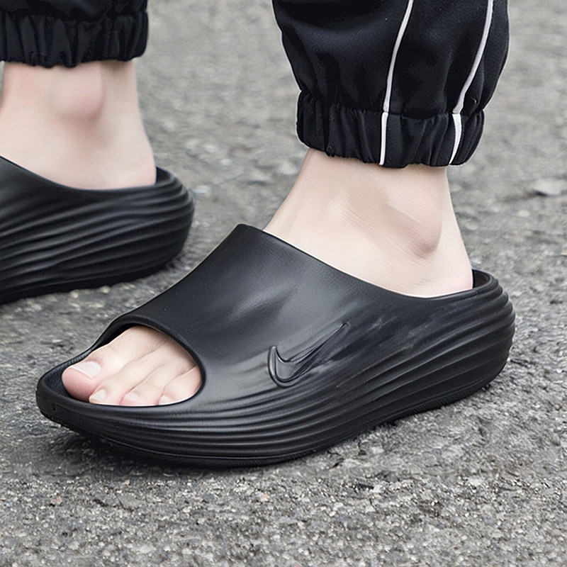 NIKE耐克运动拖鞋男鞋黑色休闲凉鞋外穿一字拖休闲沙滩鞋HV44