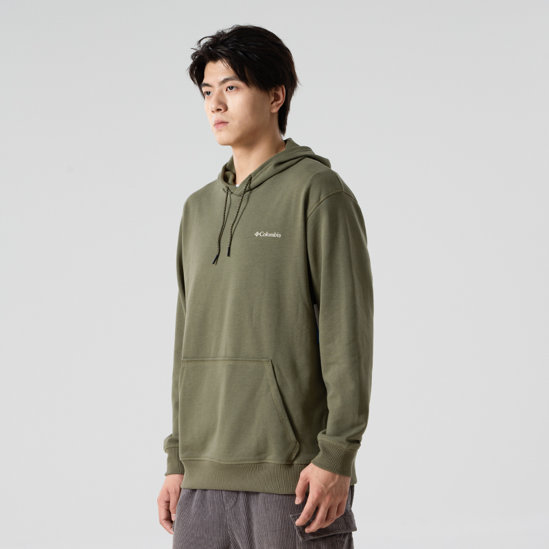 哥伦比亚男装秋冬新款绿色休闲卫衣连帽运动服户外休闲上衣套头衫