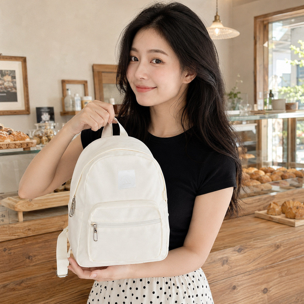 幸运叶子丨阿迪达斯白色双肩包女包夏季新款迷你背包运动包休闲包